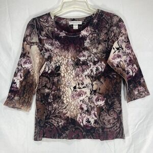 Vintage y2k Christopher & Banks  Womens 3/4 sleeve t shirt size P/s